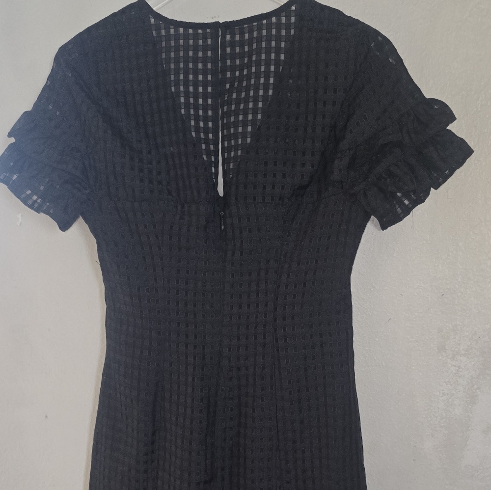 NWT BCBGeneration Black Checkered Mini Dress ruff… - image 4